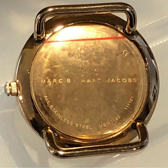 MARC JACOBS Rose Gold & White Leather Large Dial Watch NWOT - Picture 3 of 17